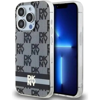 DKNY Кейс DKNY IML Checkered Mono Pattern & Printed Stripes MagSafe за iPhone 15 Pro Max, черен (3666339269388)