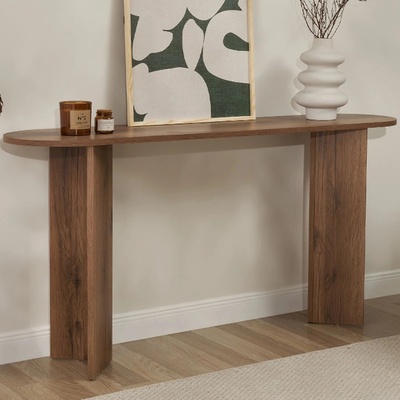 TopMebel Меламинов страничен шкаф Sira в цвят орех 150x35x75см