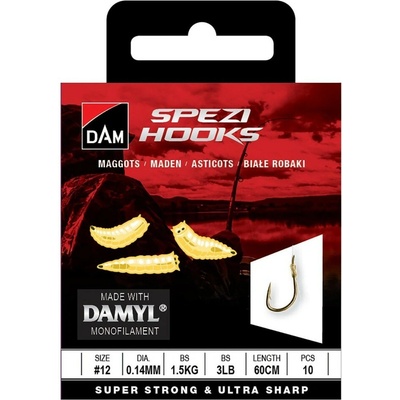 Dam naväzec Spezi Maggots 60 cm veľ.14 0,14 mm 1,5 kg 10 ks