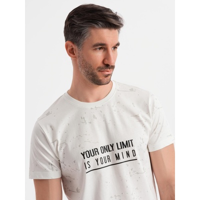 Ombre Clothing Мъжка тениска с печат и кръгло деколте - бяла Ombre Clothing | Byal | МЪЖЕ | S