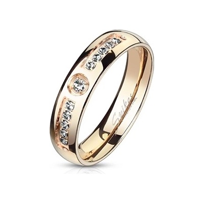 Spikes USA ocelový prsten se zirkony šíře OPR0112 6