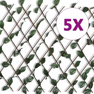 zahrada-XL Vrbový trelážový plot 5 ks s umělými listy 180 x 90 cm