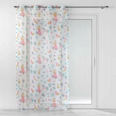 Douceur d'Intérieur Dětská záclona Princesse licorne bílá 140 x 240 cm