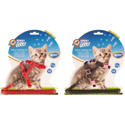 Duvo+ Postroj a vodítko kitten s puntíky 15 - 25 cm 8 mm - 125 cm – Zboží Dáma