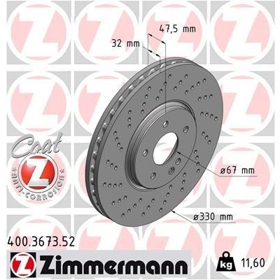 Brzdový kotúč ZIMMERMANN 400.3673.52