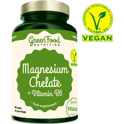 GreenFood Magnesium Chelát + Vitamin B6 90 kapsúl