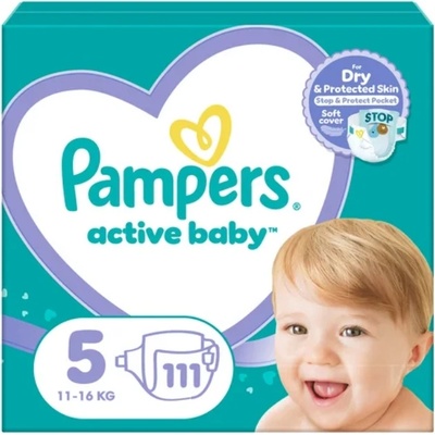 Пелени Pampers Active Baby - Размер 5, 111 броя (1100039965)