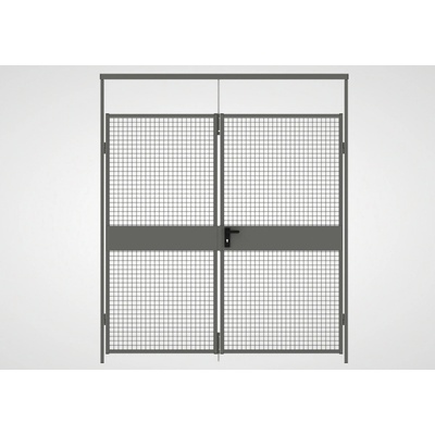 Deliaci systém 9200, 2-krídlové dvere, š 2000 mm, v 2550 mm, matná sivá