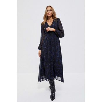 Moodo Черни миди рокли с принт и обемни ръкави Moodo Moodo | Cheren | ЖЕНИ | XS