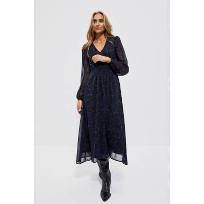 Moodo Черни миди рокли с принт и обемни ръкави Moodo Moodo | Cheren | ЖЕНИ | XS