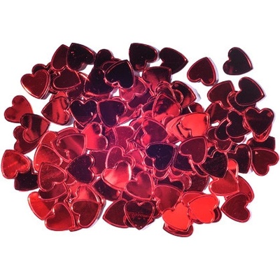 Dekorace srdce, červené, 15mm, 14g