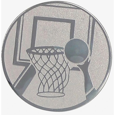 Basketbal Emblém Nálepka na trofej Ø 25 mm strieborná