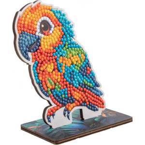 Craft Buddy Комплект за диамантена бродерия, Craft Buddy, Crystal Art Buddies, Папагал, 7 части