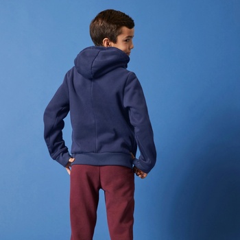 Domyos detská hrejivá mikina s kapucňou tmavomodrá