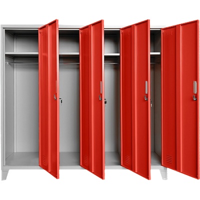 Carmen Метален шкаф Carmen CR-1604-4 JZ - сив / червен (3580176_3)