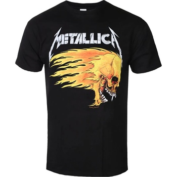 NNM Мъжка тениска Metallica - Flaming Skull Tour 94 Black - RTMTLTSBFLA