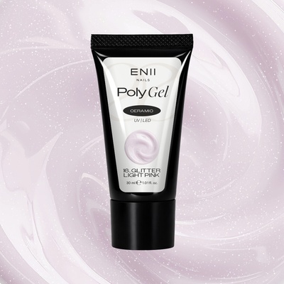 Enii Nails Glitter Poly gel Ceramic 16 Glitter Light Pink 30 ml