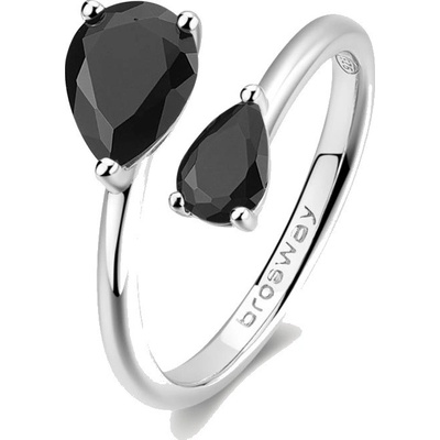 Brosway Stříbrný otevřený prsten Mystery Black Fancy FMB119