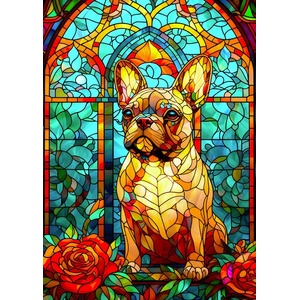 Enjoy - Puzzle French Bulldog Stained Glass - 1 000 piese