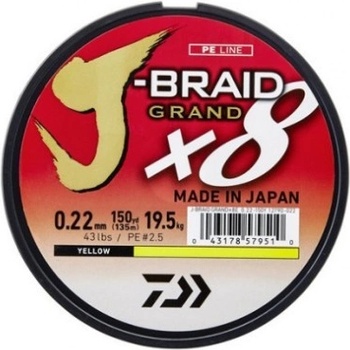 Daiwa šnúra J-Braid Grand X8 Chartreuse 135m 0,16mm