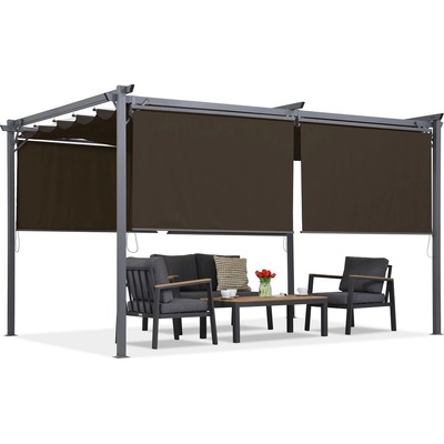 Garden Point terasová pergola s roletami La Palma 3x4 Hnědá