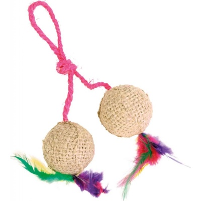 Trixie 2 míčky s provazem pro kočky 4,5 cm