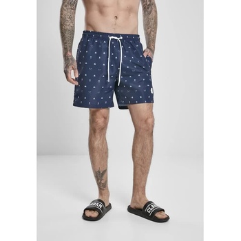 Urban Classics Бански гащета Urban classics Pattern Big swimming shorts - Blue (Navy Blue / White)