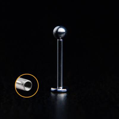 CryptoEshop Kompletní titanová labreta s vnitřním závitem a kuličkou 14 mm 1,2 mm P001-1214