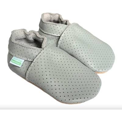 Hopi Hop barefoot kožené capáčky šedé děrované