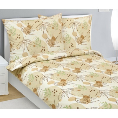 Bellatex obliečky flanel Béžový podzim 140x220 70x90