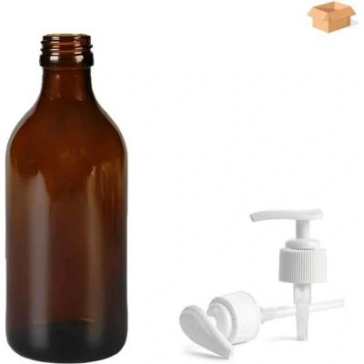 Luna Skleněná lékovka s bílou pumpičkou 250 ml 39 ks