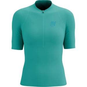 Compressport Дамска тениска Compressport Women's Trail Racing Postural S/S Top Running shirt - Pool Blue (916-3351-0413)