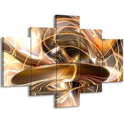 Obraz hnědý abstrakt plátno 5 100x70