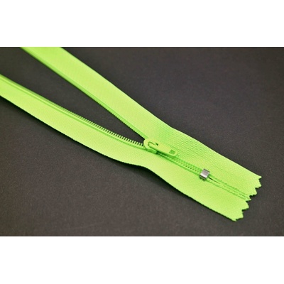 Nedeliteľný jemný plastový špirálový zips (veľkosť číslo 3) rôzne farby - dĺžka 12 cm - 60 cm 18 cm Neónovo zelená