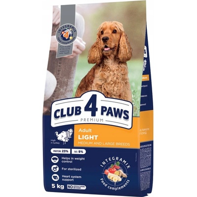 Club4Paws Premium LIGHT pre sterilizovaných psov stredných a veľkýh plemien Morka 5 kg