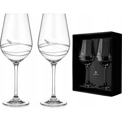 Diamante sklenice na červené víno Venezia s krystaly Swarovski 2 x 470 ml – Zboží Dáma