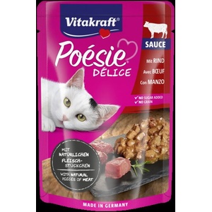 Vitakraft Poesie пауч за котки вкусен сос с истински парченца говеждо месо 85gr