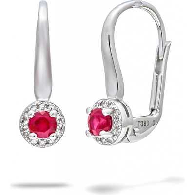 Blink-Blink dámske náušnice s diamantmi a Rubínom 3276RDA