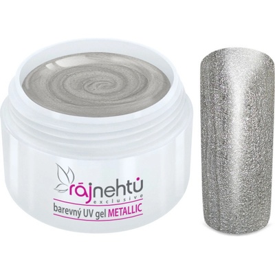 Ráj nehtů Barevný UV gel Metallic Silver 5 ml