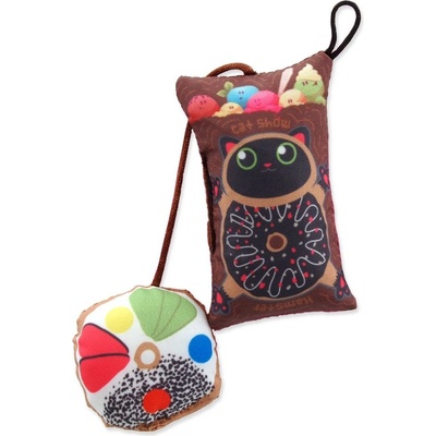 Lets Play Hračka Let´s Play polštářek motiv kočka s catnip 9cm – Zboží Mobilmania
