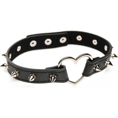 Master Series Spiked Heart Choker Black