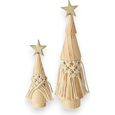 BOLTZE Комплект от 2 коледни украси, изработени от масивна борова дървесина Bohio - Boltze (2026873)
