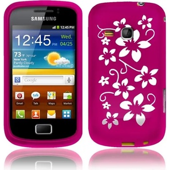 Samsung Galaxy mini 2 S6500 Flora Силиконов Калъф Розов + Протек