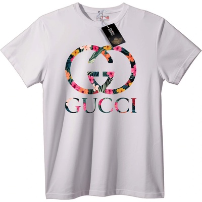 NOONEBRAND Тениска Gucci флорално лого - 3XL, Black
