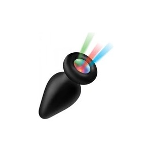 XR Brands Booty Sparks Силиконов светещ анален плъг Small Black (P24689)