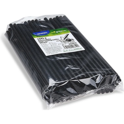 JUMBO Slámka bio-kompozit opakovaně použitelná černá 8 mm x 25 cm 100 ks