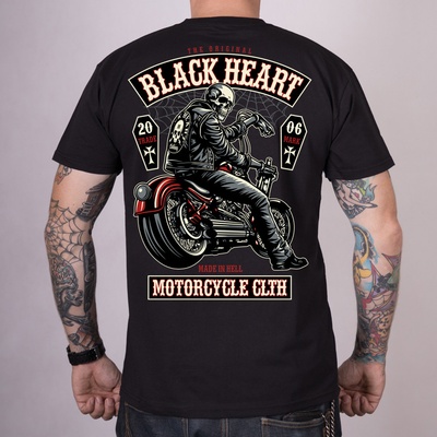 Motorkářské triko black Heart COFFIN černá