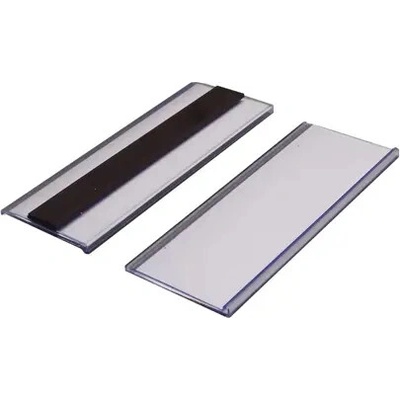 Magnetická lišta, držák regálových štítků, typ V – 38×100 mm, balení 100 ks