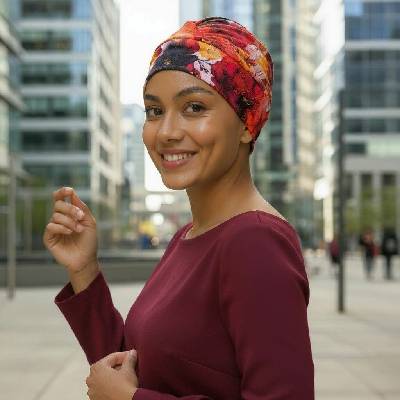 Ebbie bavlněný turban-lotus-bez kamínkového loga AURIELLE