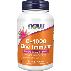 NOW NOW C-1000 Zinc Immune, 90 Veg Capsules - fitnesdobavki - 25,23 лв